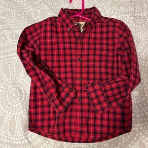 J. Khaki Kids Plaid Red and Black Button Down Shirt